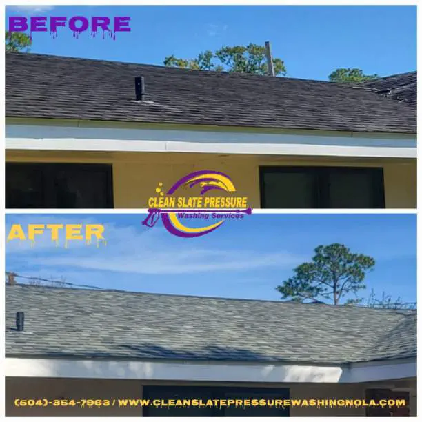 Roof before and after washing