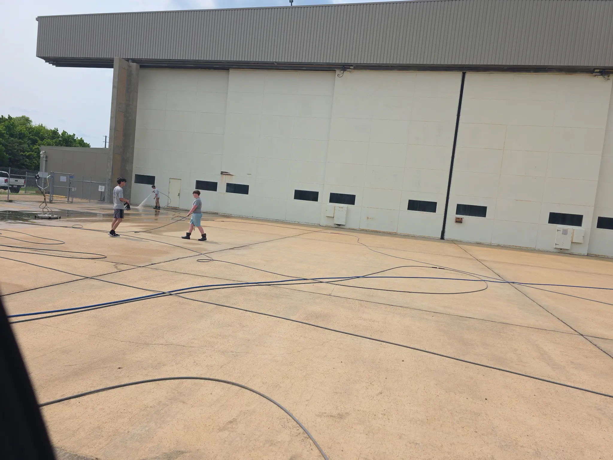 Commercial building pressure washing