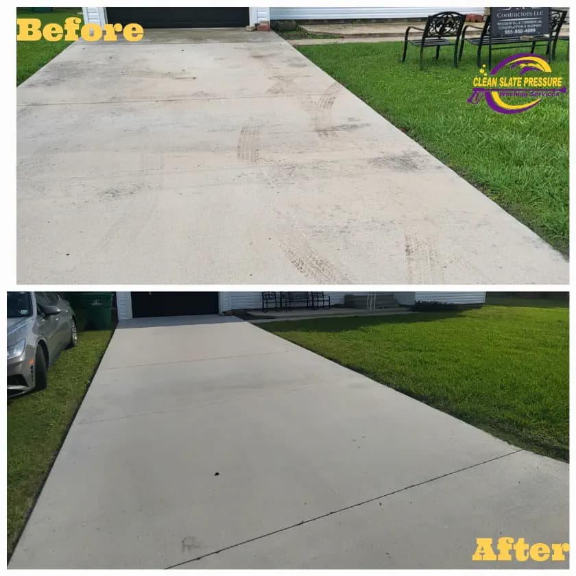 Sidewalk before and after