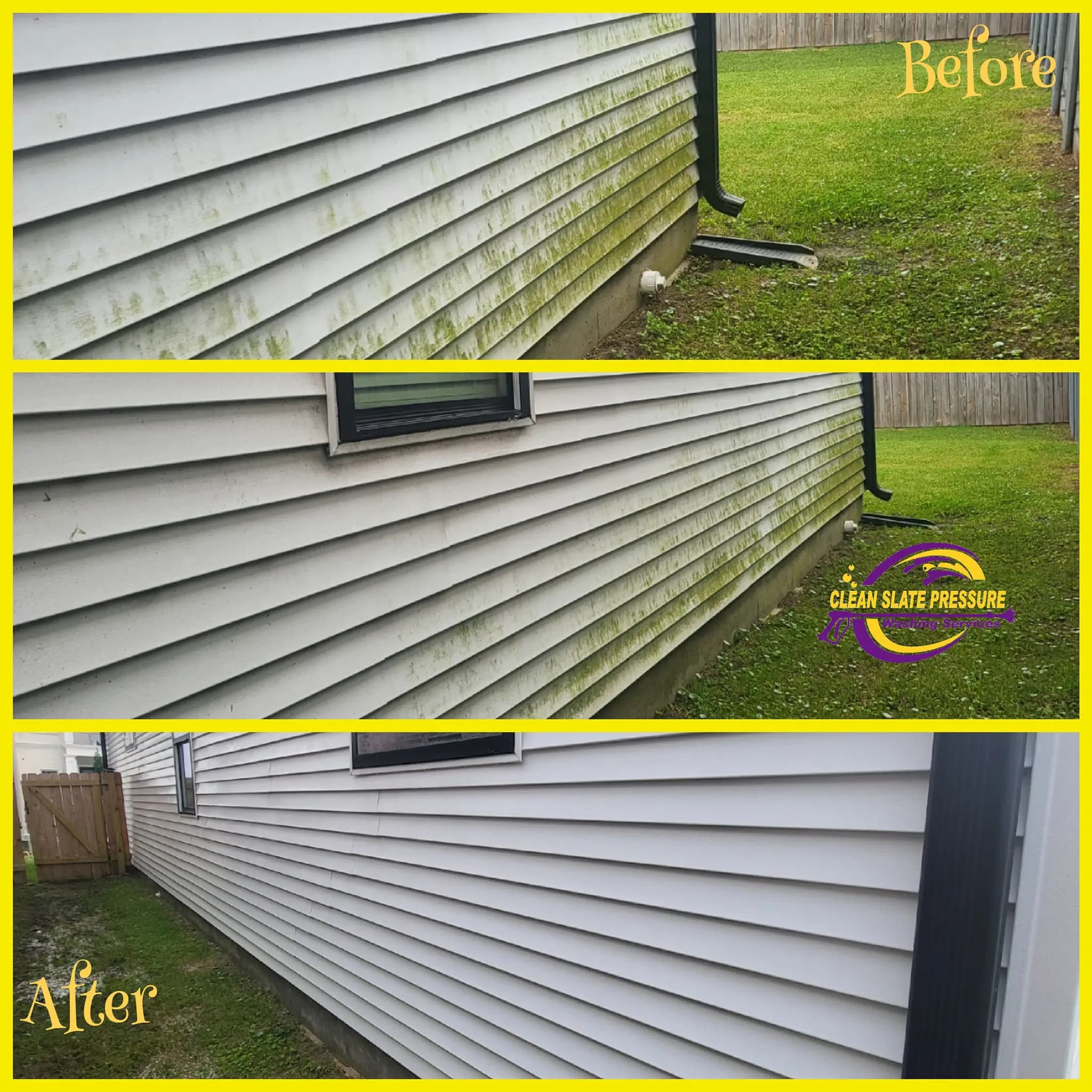 Siding before and after